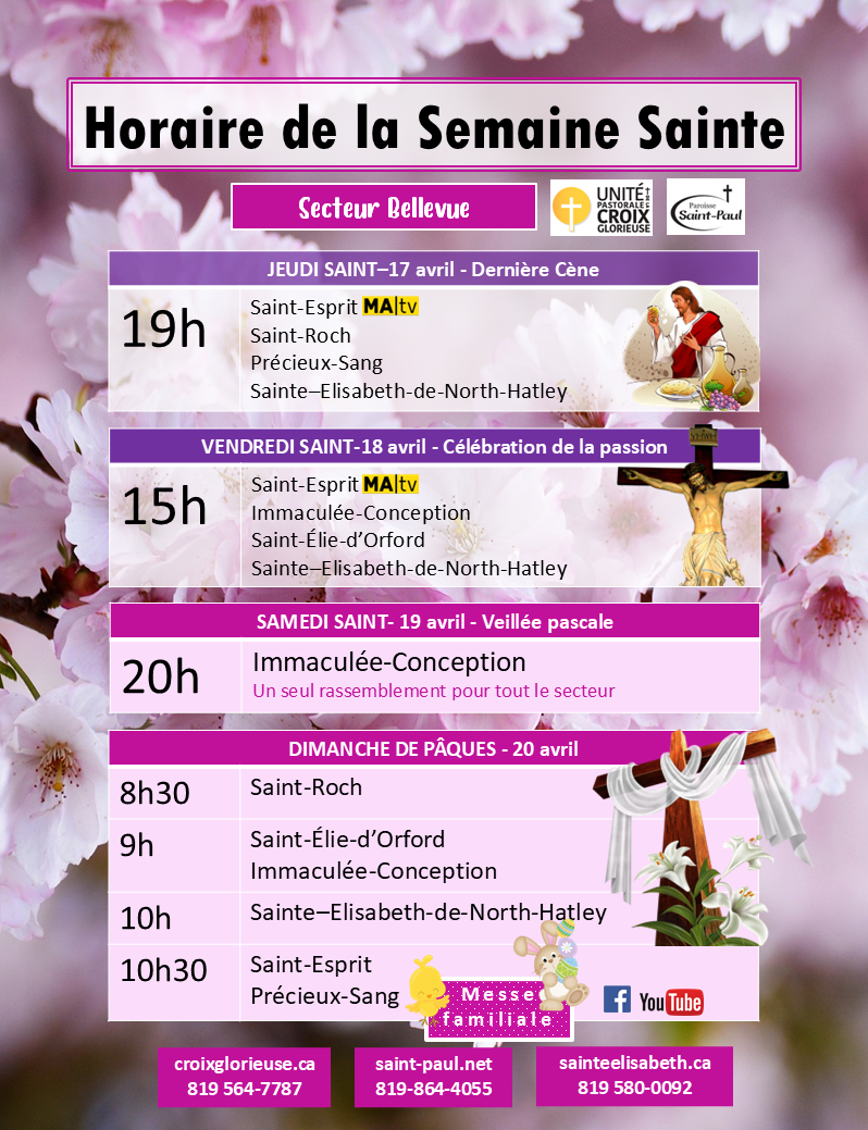 Horaire Semaine Sainte 2025 Secteur Bellevue Horaire Semaine Sainte 2025 Secteur Bellevue
