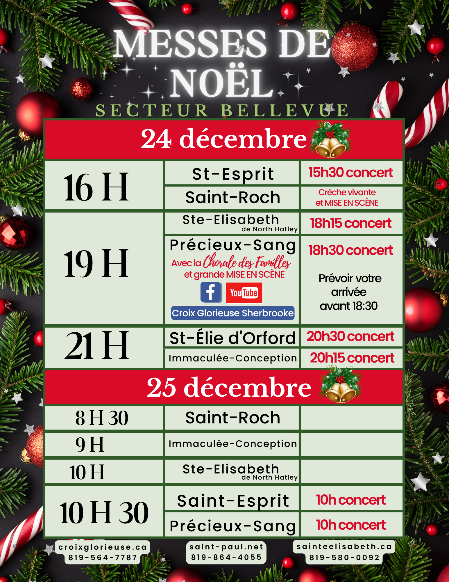 NOËL Horaire MESSES DE NOËL 2025 Secteur Bellevue