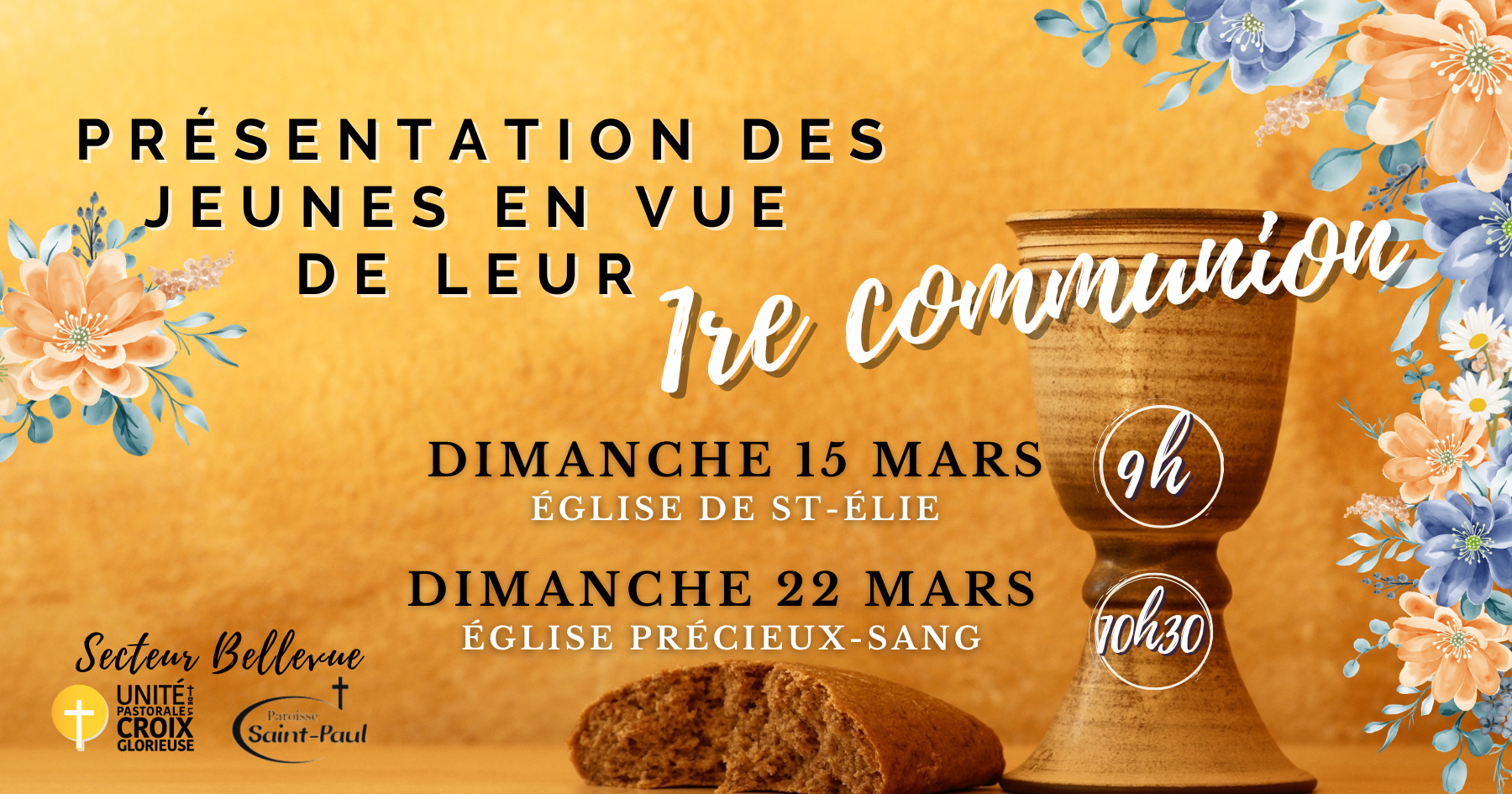 Présentation 1re communion dates 2026